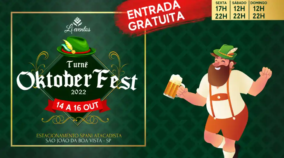 Turnê Oktoberfest 2022 é atração em São João da Boa Vista no final de semana