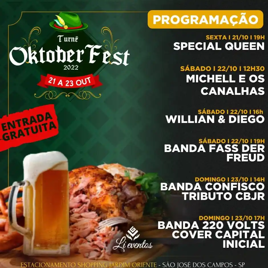 Turnê Oktoberfest chega a São José dos Campos neste fim de semana