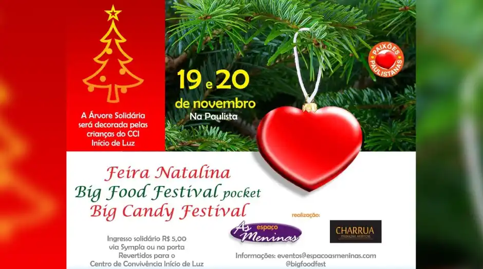 Avenida Paulista sedia 1º Big Candy Festival, Big Food Festival pocket e Feira Natalina