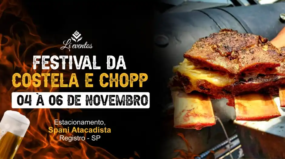 Festival da Costela e Chopp em Registro começa nessa sexta