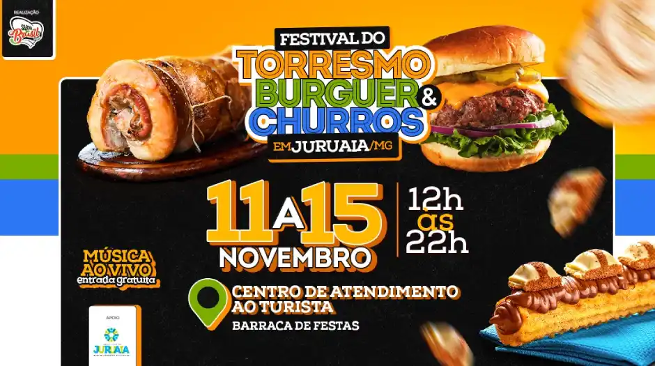 Festival do Torresmo & Churros ocorre em Juruaia, Minas Gerais, a partir de sexta