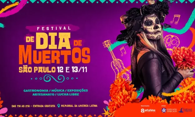 Fiesta de Día de Muertos e Festival de Tacos ocorre em São Paulo no Memorial da América Latina