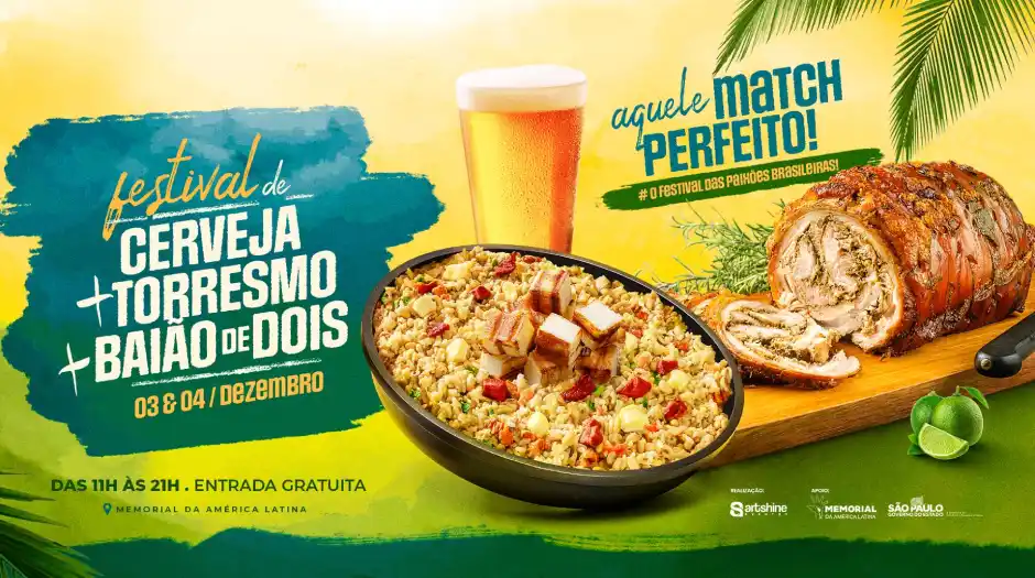 Memorial da América Latina sedia Festival de Cerveja, Torresmo e Baião de Dois no fim de semana