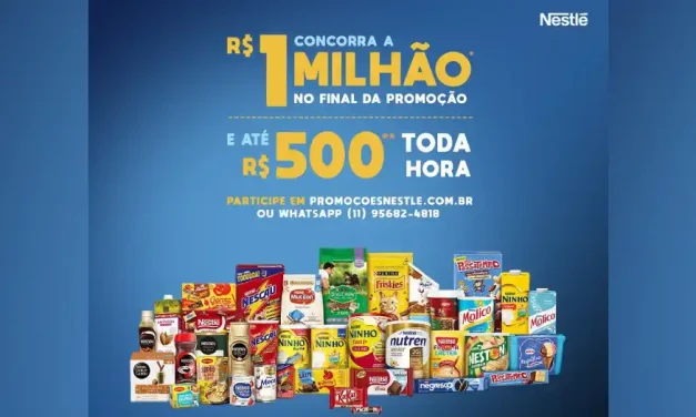 Promoção de final de ano da Nestlé vai sortear prêmios de até R$ 1 milhão