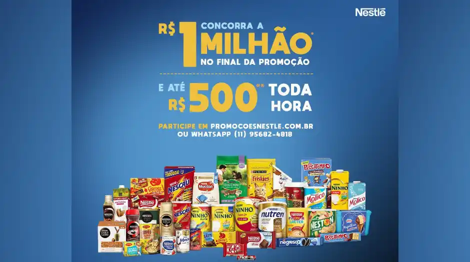 Promoção de final de ano da Nestlé vai sortear prêmios de até R＄ 1 milhão