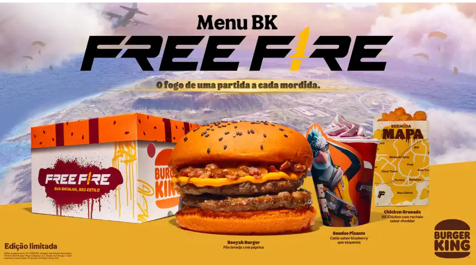 Burger King lança combo Free Fire e promove experiência imersiva em loja de SP