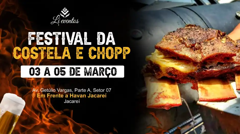 Jacareí sedia Festival da Costela e Chopp neste fim de semana