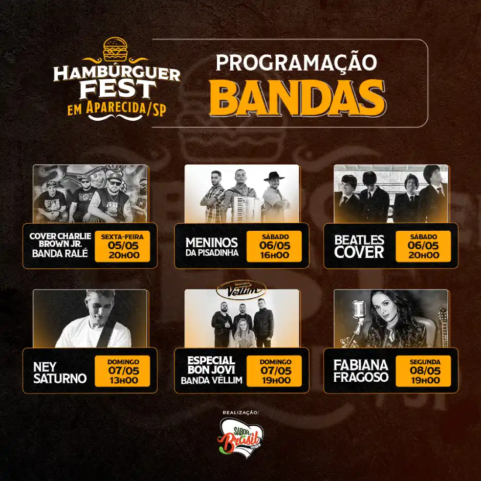 1ª Edição do Hambúrguer Fest em Aparecida (SP) tem início nessa sexta