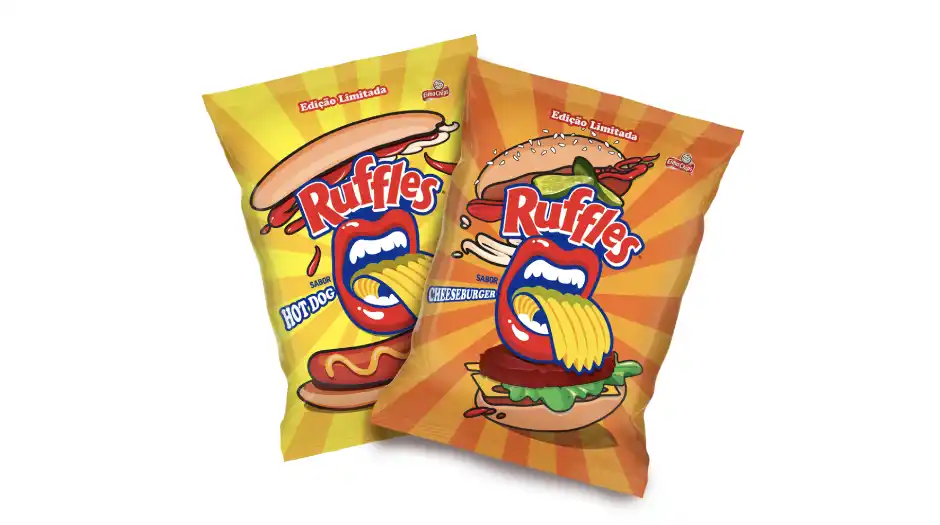 Batata Ruffles lança sabores Cheeseburger e Hot Dog