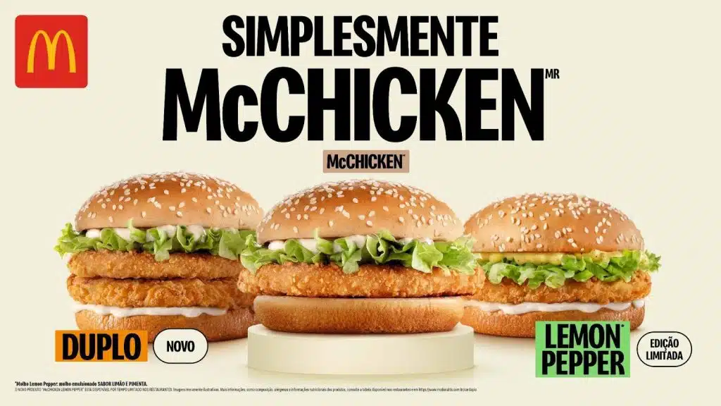 Novidades McChicken: Duplo e Lemon Pepper!